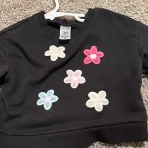 Carter's Black Sweatshirt with Colorful Floral Accents